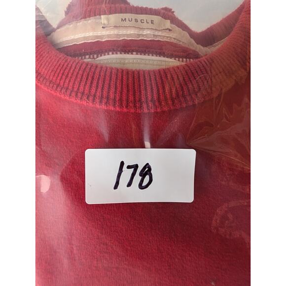 VTG Y2K Mens Red Abercrombie & Fitch Moose Logo Long Sleeve Muscle Fit Tee MED - Picture 9 of 9